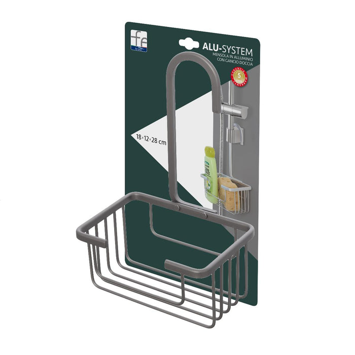 SHOWER RACK WITH HOOK ALU ANTRACITE