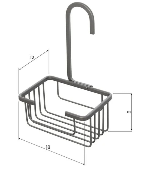 SHOWER RACK WITH HOOK ALU ANTRACITE