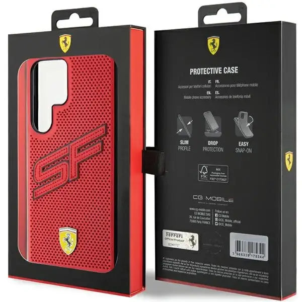 Ferrari Big SF Perforated case for Samsung Galaxy S24 Ultra - red - Cell phone cases and covers<<<HurtelXML