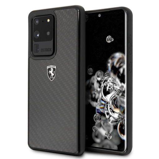 Ferrari Carbon Heritage Case for Samsung Galaxy S20 Ultra - Black - Cell phone cases and covers<<<HurtelXML