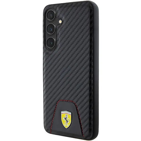 Ferrari Carbon Stitched Bottom case for Samsung Galaxy S24+ - black - Cell phone cases and covers<<<HurtelXML