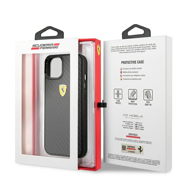 Ferrari FEHCP13SFCABK iPhone 13 mini 5.4’’ black/black hardcase On Track Real Carbon - Cell phone cases