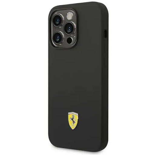 Ferrari FEHCP14LSIBBK iPhone 14 Pro 6.1’’ black/black hardcase Silicone Metal Logo - Cell phone cases