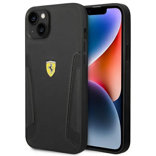 Ferrari FEHCP14MRBUK iPhone 14 Plus 6.7’’ black/black hardcase Leather Stamp Sides - Cell phone cases