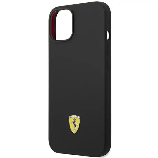 Ferrari FEHCP14SSIBBK iPhone 14 6.1’’ black/black hardcase Silicone Metal Logo - Cell phone cases and covers<<<HurtelXML
