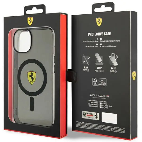 Ferrari FEHMP14SURKK iPhone 14 6.1’’ black/black hardcase Translucent Magsafe - Cell phone cases and covers<<<HurtelXML