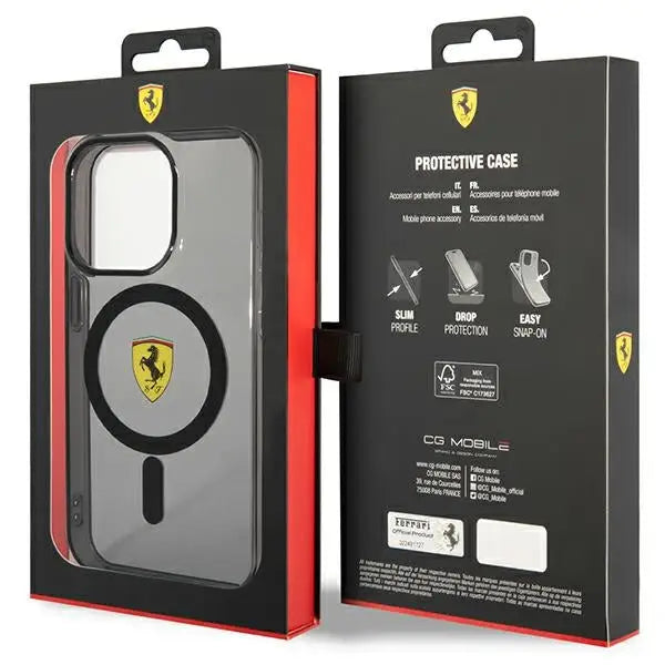 Ferrari FEHMP14XURKK iPhone 14 Pro Max 6.7’’ black/black hardcase Translucent Magsafe - Cell phone cases