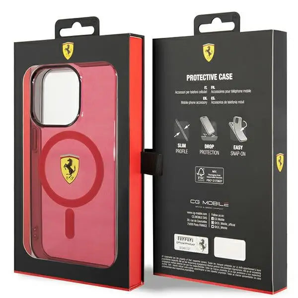 Ferrari FEHMP14XURKR iPhone 14 Pro Max 6.7’’ red/red hardcase Translucent Magsafe - Cell phone cases