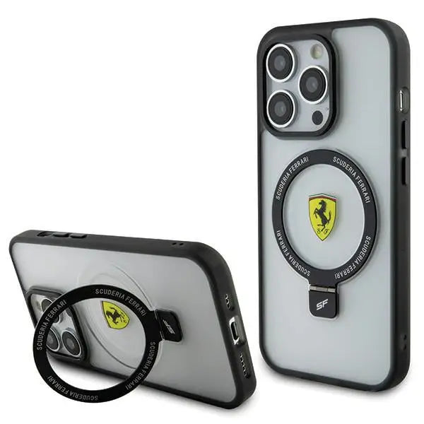 Ferrari FEHMP15LUSCAH iPhone 15 Pro 6.1’’ transparent hardcase Ring Stand 2023 Collection MagSafe - Cell phone cases