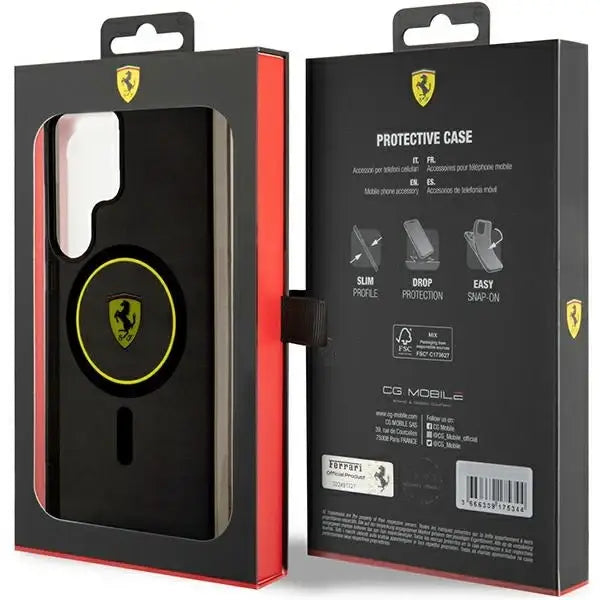 Ferrari FEHMS24LU3SMY S24 Ultra S928 yellow/yellow hardcase IML Smoked Inner Circle Line MagSafe - Cell phone cases
