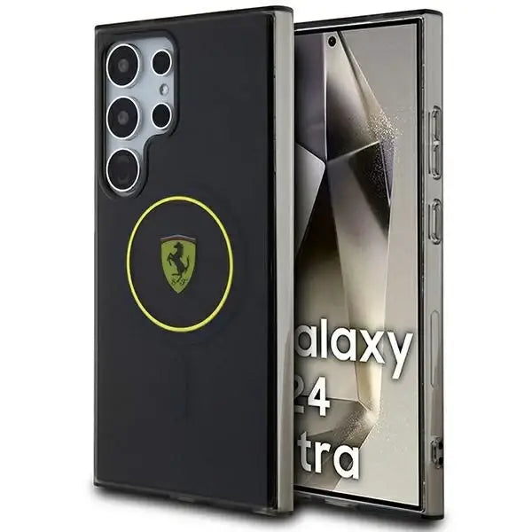 Ferrari FEHMS24LU3SMY S24 Ultra S928 yellow/yellow hardcase IML Smoked Inner Circle Line MagSafe - Cell phone cases