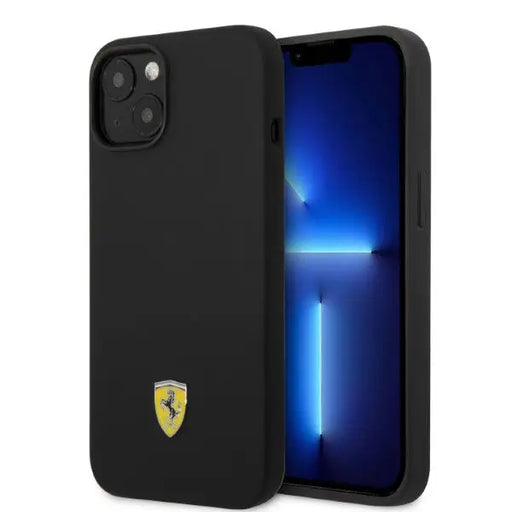 Ferrari FEHMSIP14SBK iPhone 14 6.1’’ black/black hardcase Silicone Metal Logo Magsafe - Cell phone cases