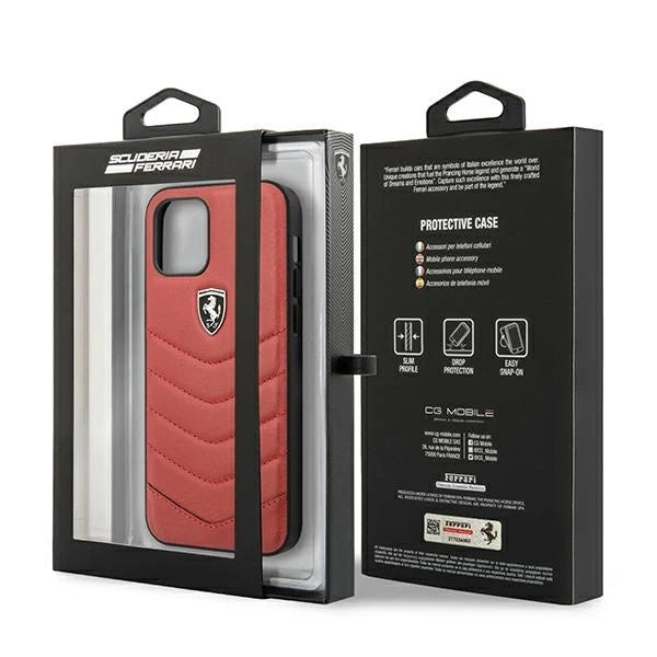 Ferrari FEHQUHCP12MRE iPhone 12/12 Pro red/red hardcase Off Track Quilted - Cell phone cases and covers<<<HurtelXML