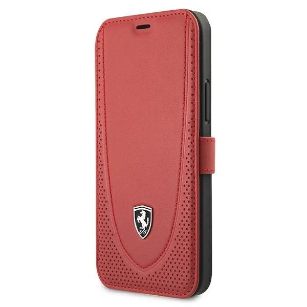 Ferrari FEOGOFLBKP12LRE iPhone 12 Pro Max 6.7’’ red/red book Off Track Perforated - Cell phone cases