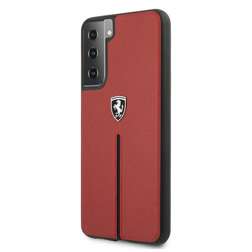 Ferrari FEOSIHCS21MRE S21+ G996 red/red hardcase Off Track Leather Nylon Stripe - Cell phone cases