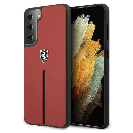 Ferrari FEOSIHCS21MRE S21+ G996 red/red hardcase Off Track Leather Nylon Stripe - Cell phone cases