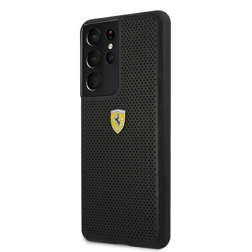 Ferrari FESPEHCS21LBK S21 Ultra G996 black/black hardcase On Track Perforated - Cell phone cases and covers<<<HurtelXML
