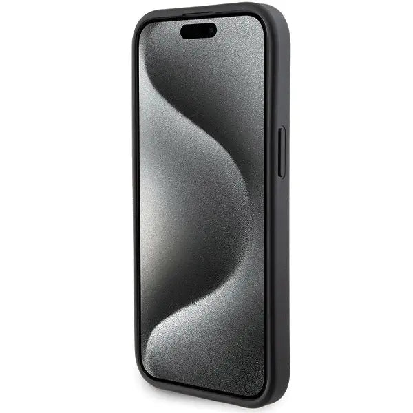 Ferrari Grip Stand Metal Logo case for iPhone 15 - black - Cell phone cases and covers<<<HurtelXML