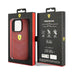 Ferrari Leather Stitched Lines case for iPhone 15 Pro - red - Cell phone cases and covers<<<HurtelXML