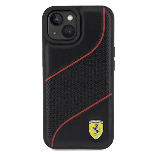 Ferrari Perforated Waves Metal Logo case for iPhone 15 / 14 / 13 - black - Cell phone cases and covers<<<HurtelXML
