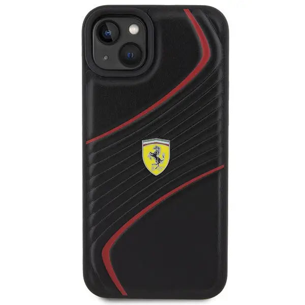 Ferrari Twist Metal Logo case for iPhone 15 Plus - black - Cell phone cases and covers<<<HurtelXML