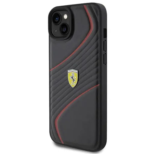 Ferrari Twist Metal Logo case for iPhone 15 Plus - black - Cell phone cases and covers<<<HurtelXML