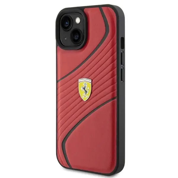 Ferrari Twist Metal Logo case for iPhone 15 - red - Cell phone cases and covers<<<HurtelXML