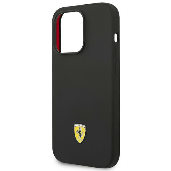 Ferrari FEHCP14LSIBBK iPhone 14 Pro 6.1&quot; black/black hardcase Silicone Metal Logo