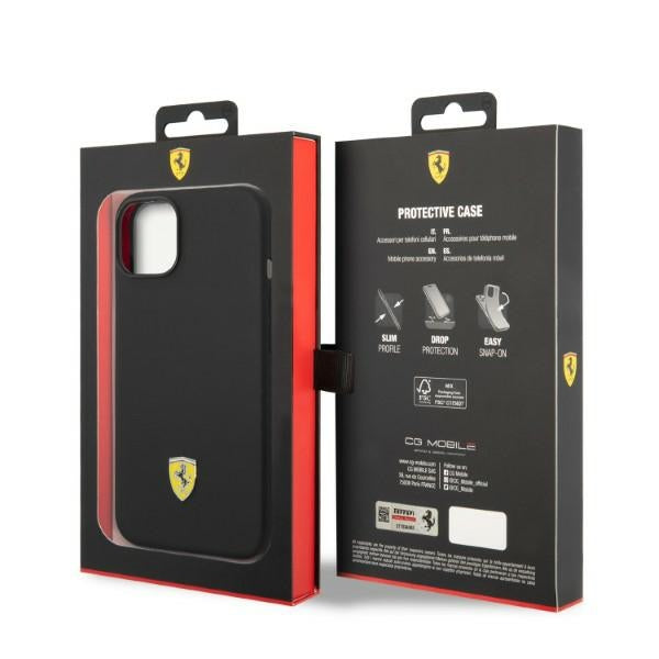 Ferrari FEHMSIP14MBK iPhone 14 Plus 6.7" black/black hardcase Silicone Metal Logo Magsafe