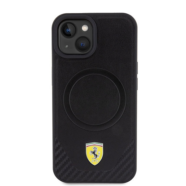 Ferrari FEHMP15SPTEK iPhone 15 6.1" black/black hardcase Carbon Metal Logo MagSafe