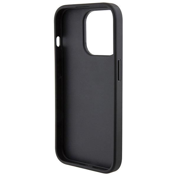 Ferrari Perforated Waves Metal Logo case for iPhone 15 Pro - black