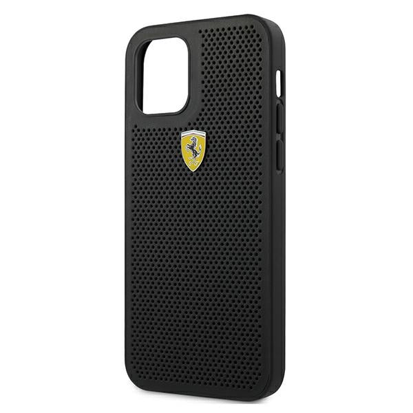 Ferrari FESPEHCP12LBK iPhone 12 Pro Max 6.7&quot; black/black hardcase On Track Perforated