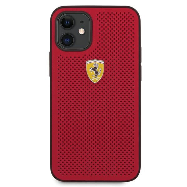 Ferrari FESPEHCP12SRE iPhone 12 mini 5.4&quot; red/red hardcase On Track Perforated