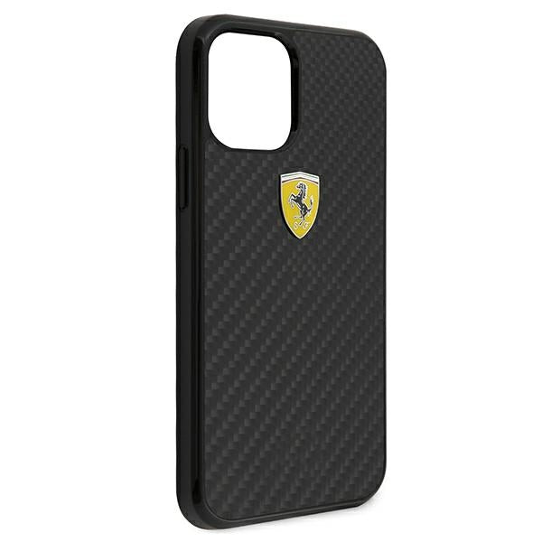 Ferrari FERCAHCP12SBK iPhone 12 mini 5.4&quot; black/black hardcase On Track Real Carbon