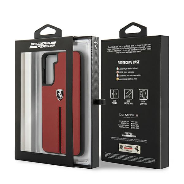 Ferrari FEOSIHCS21SRE S21 G991 red/red hardcase Off Track Leather Nylon Stripe