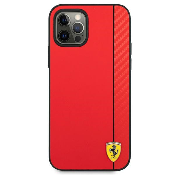 Ferrari FESAXHCP12LRE iPhone 12 Pro Max 6.7&quot; red/red hardcase On Track Carbon Stripe