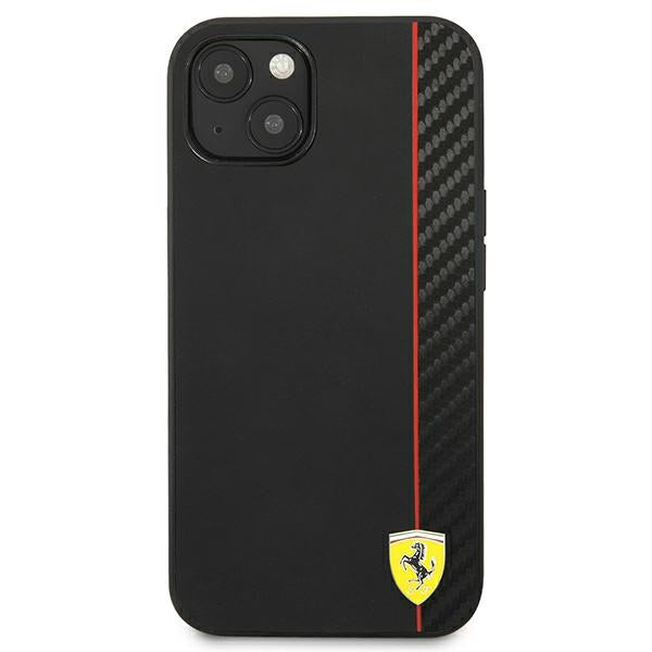 Ferrari FESAXHCP13SBK iPhone 13 mini 5.4&quot; black/black hardcase On Track Carbon Stripe