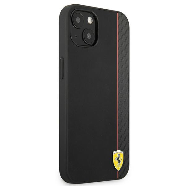 Ferrari FESAXHCP13SBK iPhone 13 mini 5.4&quot; black/black hardcase On Track Carbon Stripe