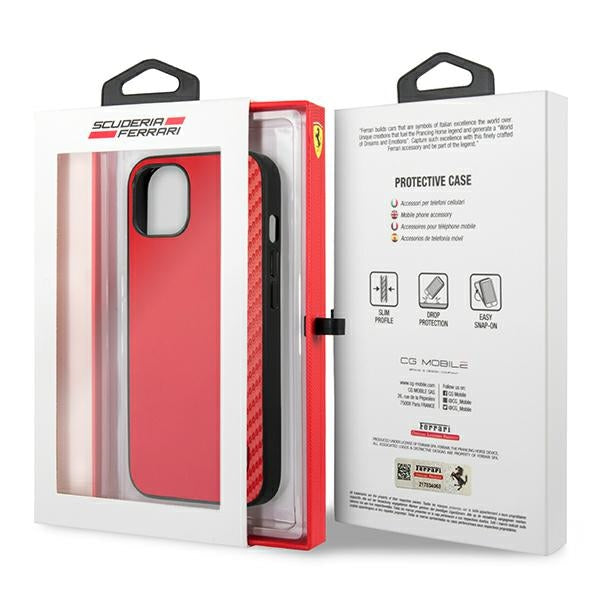 Ferrari FESAXHCP13SRE iPhone 13 mini 5.4" red/red hardcase On Track Carbon Stripe