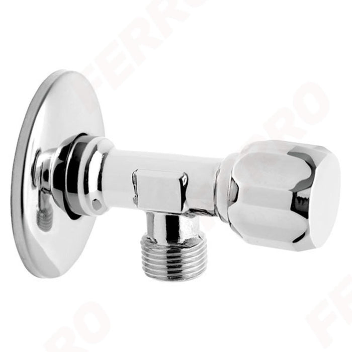 FAUCET SPHERICAL 1/2X1/2 CORNER CHROME FERRO