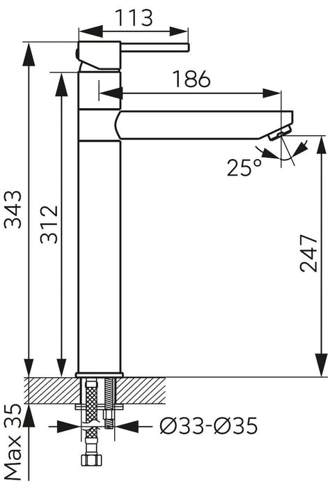 STANDING BASIN FAUCET IN FIESTA WG