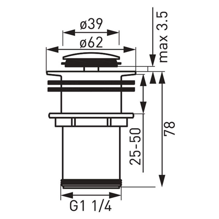 UNIVERSAL CLICK-CLACK SIPHON 1 1/4