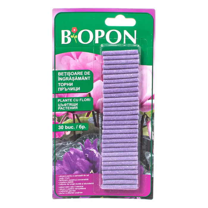 FERTILIZER ON STICKS FOR FLOWERING PLANTS 30PCS BIOPON - Торове<<<Торове почви и тревни смески<<<Градина<<<Praktiker