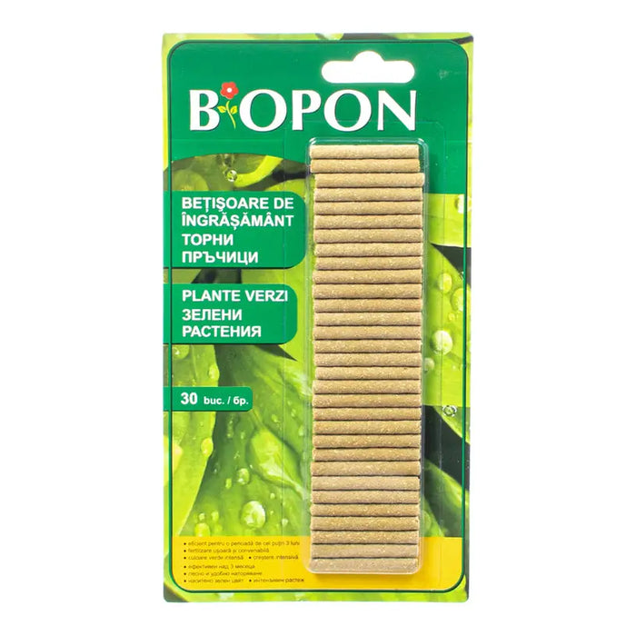 FERTILIZER ON STICKS FOR GREEN PLANTS 30PCS BIOPON - Торове<<<Торове почви и тревни смески<<<Градина<<<Praktiker
