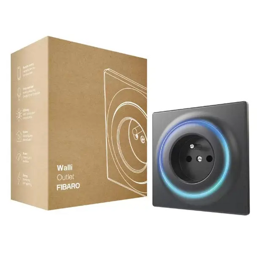 Fibaro Walli smart electrical socket FGWOE-011-8 Wallli Outlet Anthracite - ActuatorsIND-URW<<<Smart houseIND<<<ActionPL