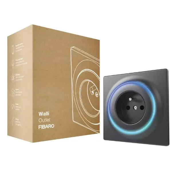Fibaro Walli smart electrical socket FGWOE-011-8 Wallli Outlet Anthracite - ActuatorsIND-URW<<<Smart houseIND<<<ActionPL