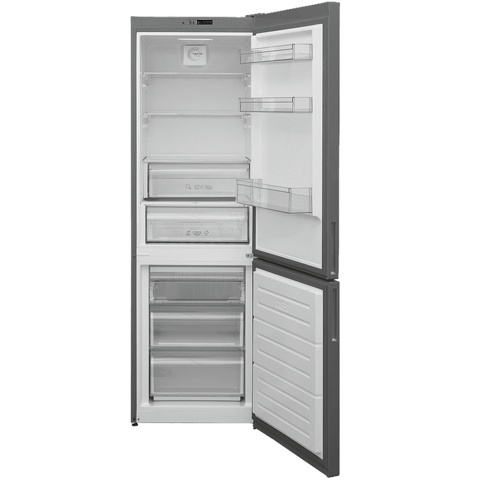 Refrigerator with freezer Finlux FXCA 3740CE IX, 341 l, E, Stainless steel, Static