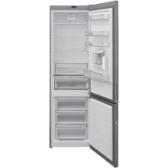 Refrigerator with freezer Finlux FXCA 3841WCE IX , 378 l, E , Inox , Static