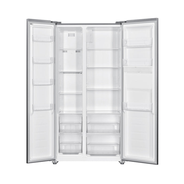 Side-by-Side refrigerator Finlux SBS451EIX, 442 l, E, No Frost, Stainless steel
