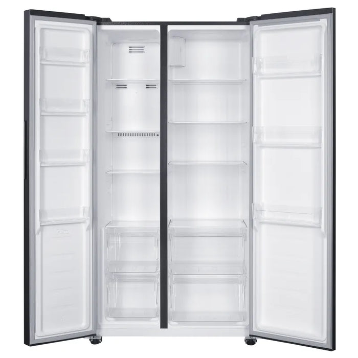 Side-by-Side refrigerator Finlux SBS451EIX, 442 l, E, No Frost, Stainless steel